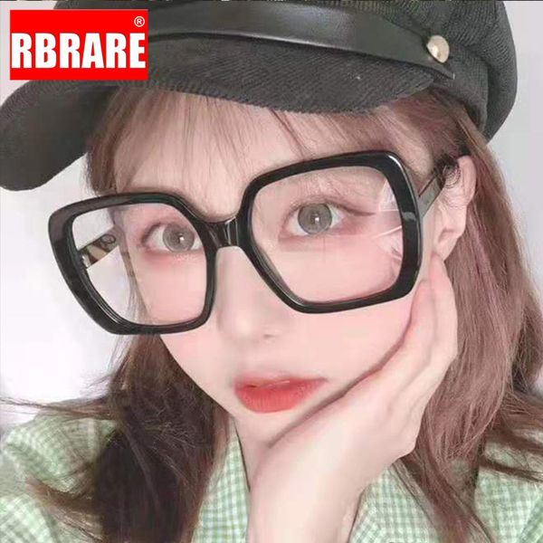 

sunglasses rbrare retro plastic frame glasses reading transparent oversized fashion anti-blue light men and women espejuelos de ver, White;black