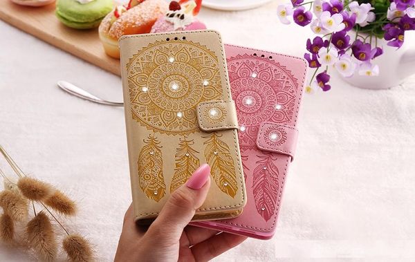 

aeolian bells wallet case for huawei p9 p9 lite flip cover women elegant diamond rhinestone leather case for huawei p10