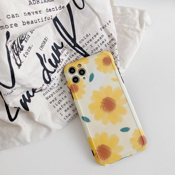 

suitable for apple 11 mobile phone shell sunflower yellowish iphone11pro silicone x/xs pink xr drop-resistant max all-inclusive 8plus7p coup