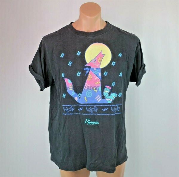 

vtg 90s howling moon wolf puffy paint glitter phoenix az vacation sz xl t-shirt sweatshirt tee shirt