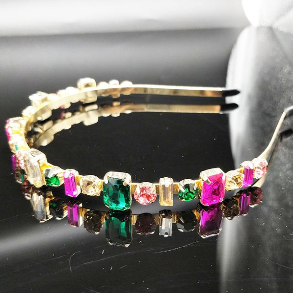 

handmade fashion crystal hairband headband women girls hair head hoop bands accessories for children hairband scrunchy headdress, Golden;silver