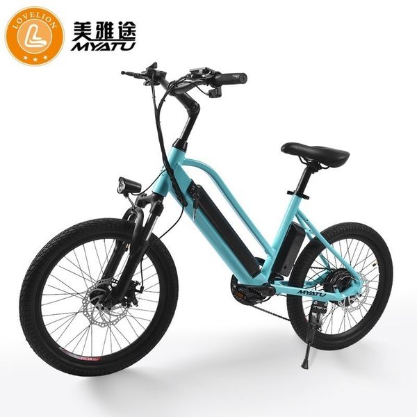 

myatu 20inch electric bicycle mountain bike 36v250w motor ebike variable speed electric bike lithium battery boost e-bike, Silver;blue