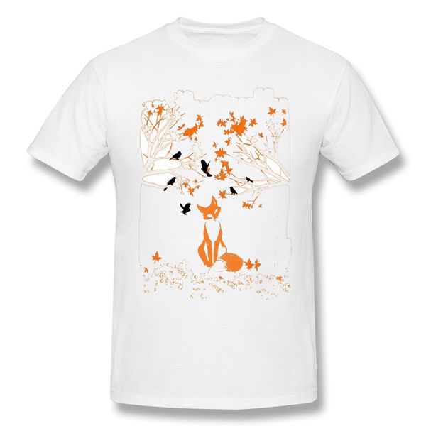 

одинокая fox футболка лето с коротким рукавом хлопок t-shirt hipster mans o шея повседневного tshirt идея подарок tops