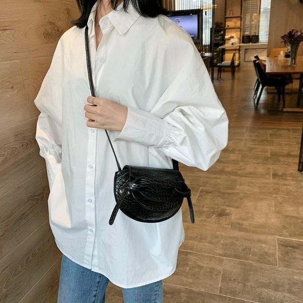 

2020 женщины кожа pu сумка crossbody мода крокодил полукруг седельные сумки для женщин дизайнер bolsas малый кошелек сумки