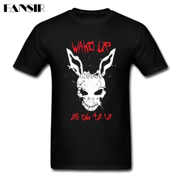 

novelty tshirts men boy wake up donnie darko men t-shirt short sleeve cotton custom clothes
