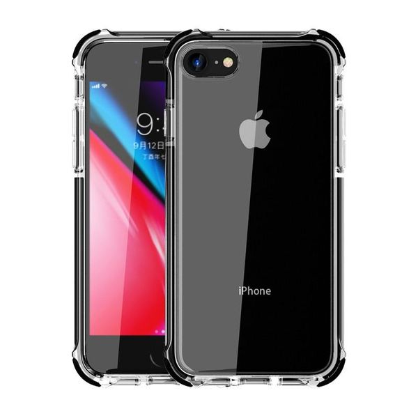 

tpu bumper transparent pc back cover for iphone 7 8 7plus 8plus fashion minimalism phone case for iphone 7 8 plus case