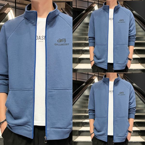 

loose new youth st collar cardigan student fashion brand autumn and winter sweater men's sportswear sportswearsweater sportswearsportsw, Black