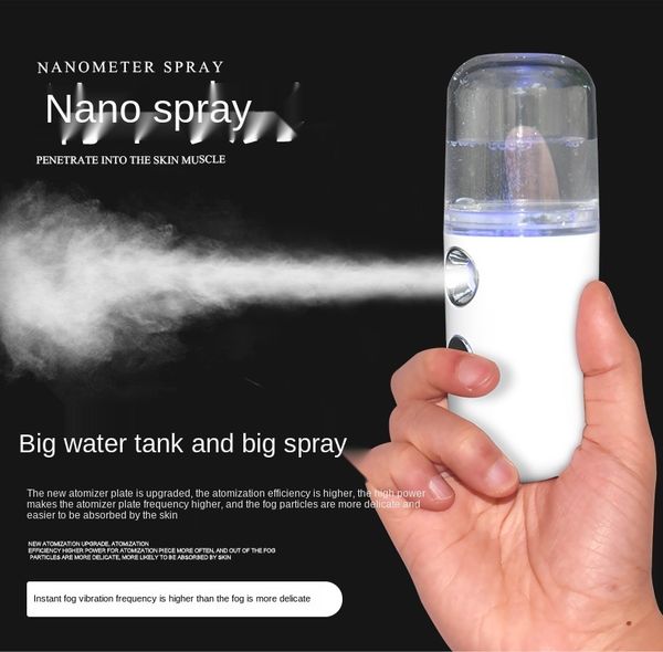 

новый горячий продажа мини лица пароход nano mist опрыскиватель лица увлажнитель nano spray воды пополняя инструмент