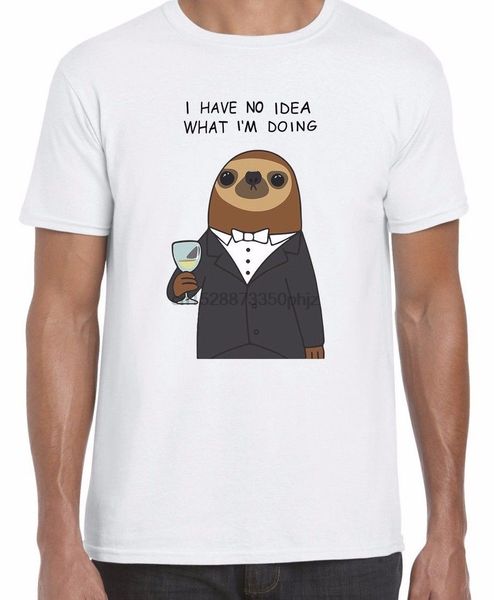

i have no idea what im doing sloth in a suit funny t shirt (4 colours) cartoon t shirt men new fashion tshirt