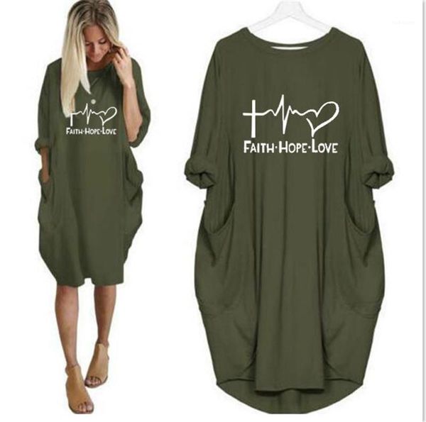 

printed dress fashion designer crew neck women dresses casual loose panelled ladies clothing with pocket summer female letter, Black;gray