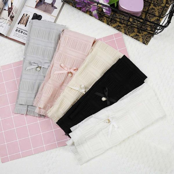 

1pair cute pearl lace cooling hand socks women silk protect arm sleeves sun protection driving summer protect cooling, Blue;gray