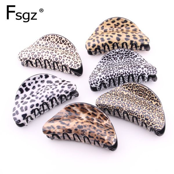 

hair accessories est fashion crabs for leopard pattern claw clips women ponytail holders disc style tools catching hairpins