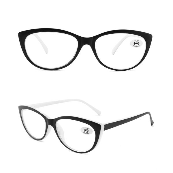 

cat eye reading glasses for woman black women's readers for sale in with pouch and cleaning cloth big frame, White;black