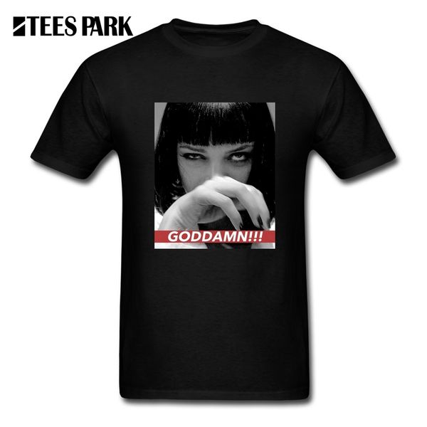 

men t shirt mia wallace quentin movie pulp fiction fitted t-shirts men's round neck short sleeve tee shirts create teenage tees