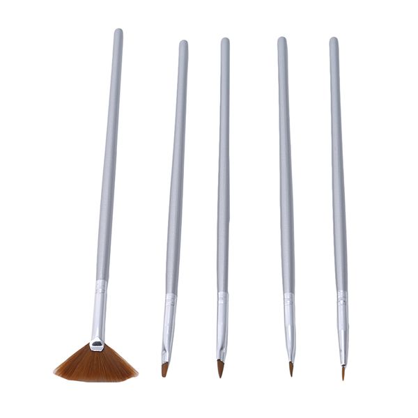 

5pcs/set nail art uv gel makeup brushes diy nail design tips dot dotting painting drawing polish brush pen manicure tools, Yellow