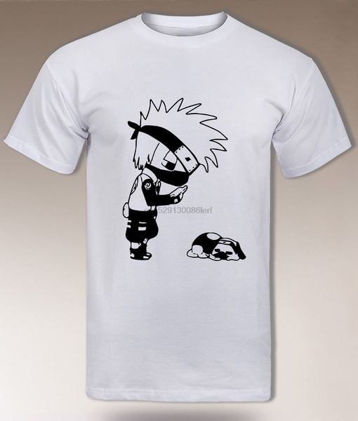 

chibi kakashi t shirt reading jiraya novel icha icha dog pakkun sleeping naruto harajuku t shirt fashion
