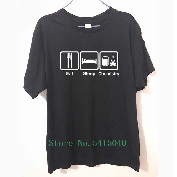 

eat sleep chemistry man custom printed humour t-shirt mens t shirt great gift tee