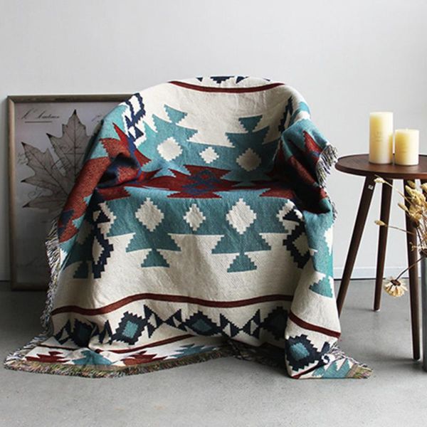 

sofa blanket bohemian cotton knitted decorative thread blanket for beds soft bed vintage home decor tapestry