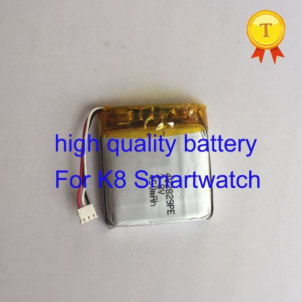 

2017 new arrival high capacity rechargeable lithium polymer battery for k8 w801 smart watch phone watch smartwatch wrist watch