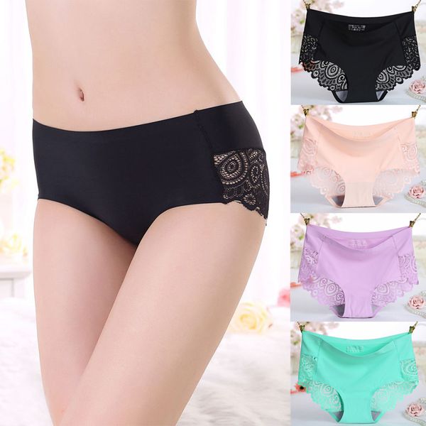 

women's panties 2021 arrivals women fashion seamless lace underwear underpants briefs lingerie, Black;pink