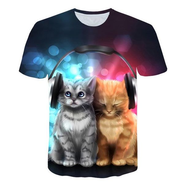 

cool print two cat male 3d print shirts comics graphic funny men clothing