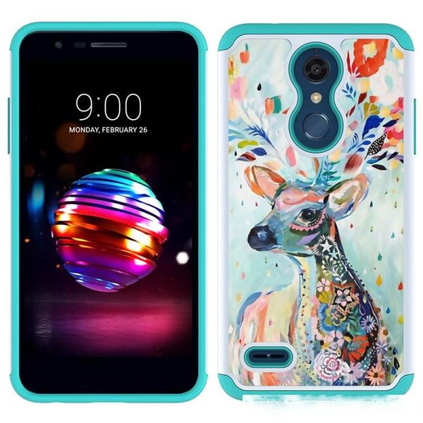 

painting case for samsung galaxy j7 2018 j3 2018 motorola moto e5 plus 2 in 1 anti-fall tpu pc silicone back cover shell