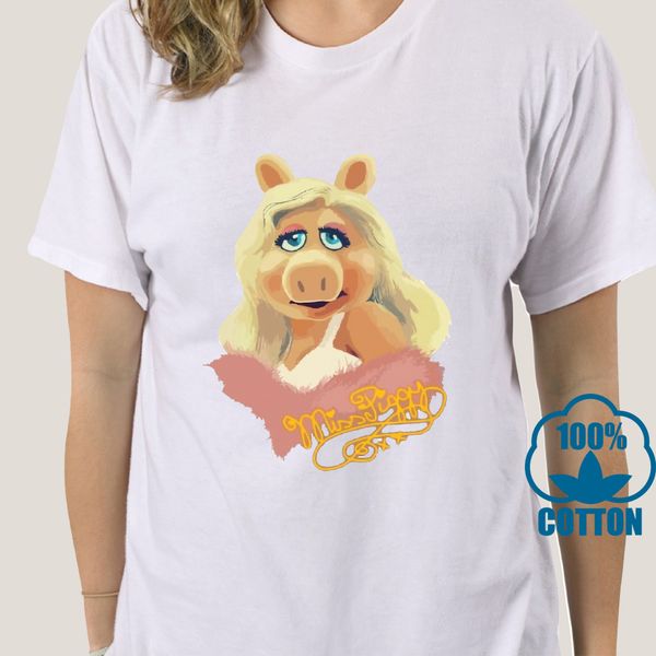 

1854d men t shirt t-shirt muppet miss piggy white tshirts women t-shirt