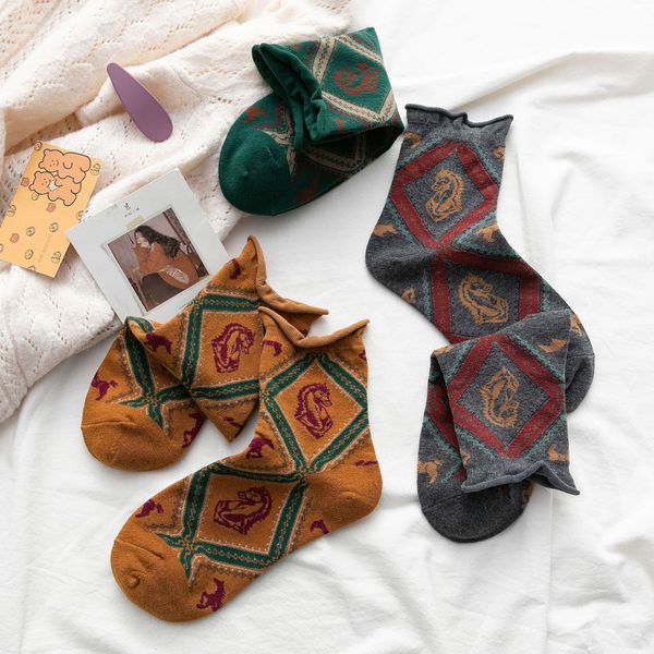 

socks stance socks ladies girls luxury stockings shaussettes pour hommes woman knee high socks autumn winter vintage plaid, Black;white