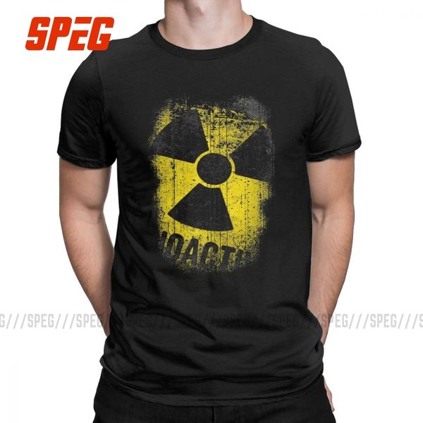 

men t-shirts chernobyl let's get radioactive novelty cotton tee nuclear radiation russia t shirts clothes summer plus size