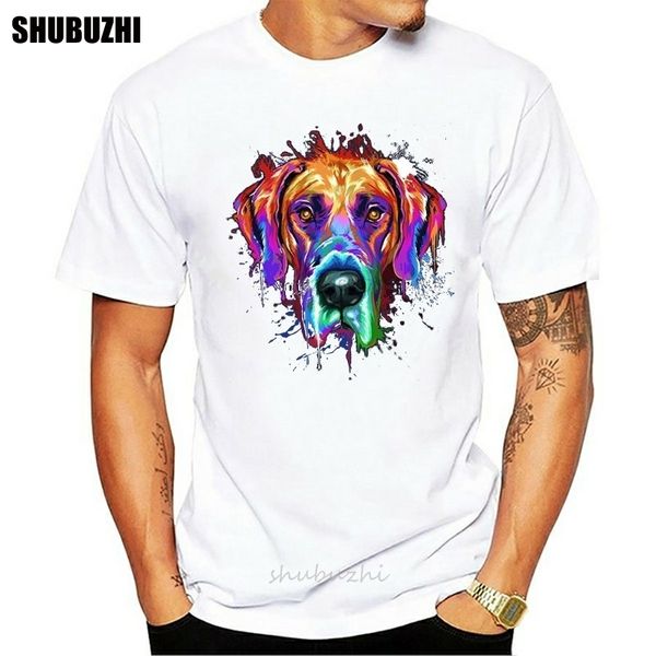 

всплеск art дог t-shirt dane puppy lover подарки для женщин модные футболки мужчин хлопка марки teeshirt