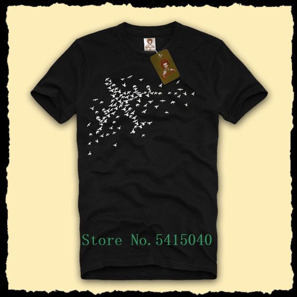 

birds plane graphic men's t-shirt airplane nature pilot art tee 2020 new arrival great quality funny man bulk t shirts