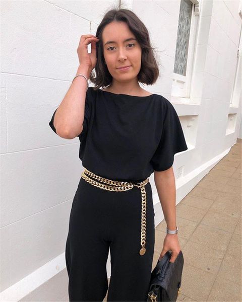 

hirigin women belts 2020 new streetwear metal chain decorate dress belt adjustable rough whip chain women fashion design, Black;brown