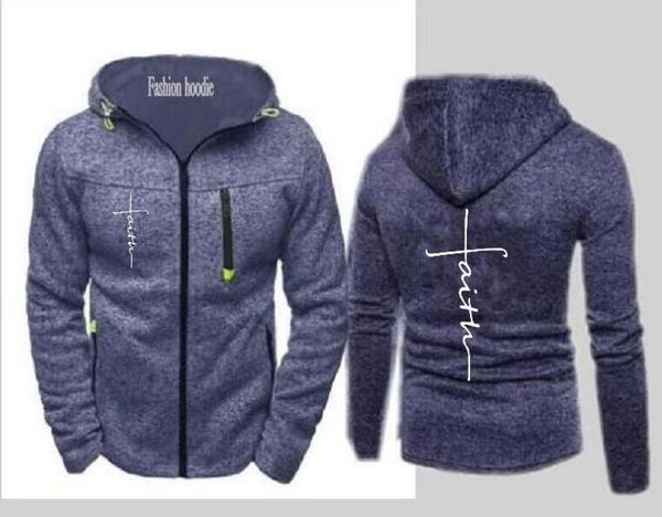 

new fashion faith men and women hip hop pattern printed zip hoodie sweatshirt jacket top, Black