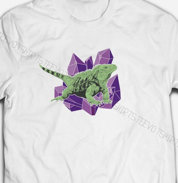 

мужские или женские ящерица и кристаллы s-xxxl белый хлопок футболки tshirts ти