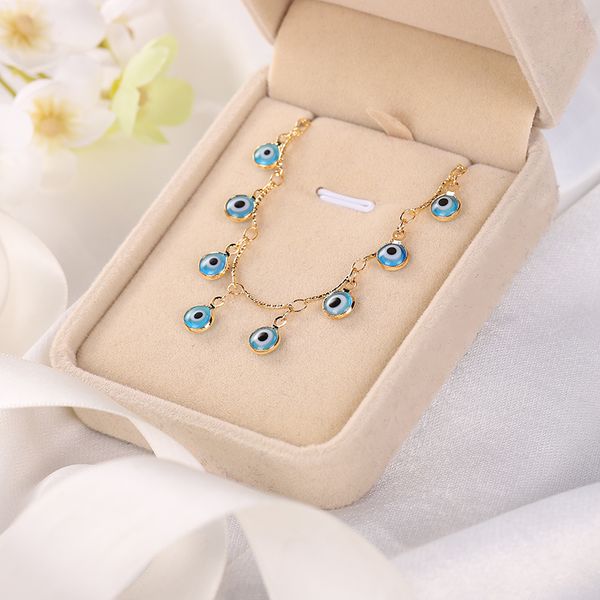 

fashion tricolor bohemian crystal eyes star drop pendant ladies necklace 2020 items jewelry, Silver