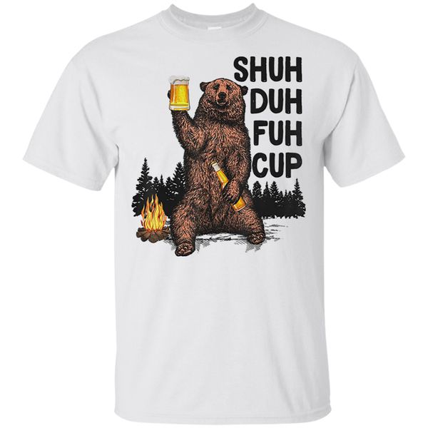 

men's shuh duh fuh cup bear drinking beer t-shirt size m-3xl outdoor wear tee shirt