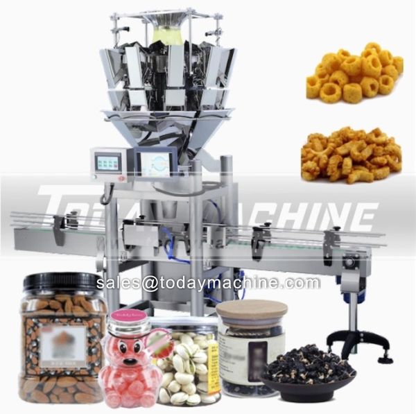 

ce automatic bottle/cantin/jar filling line with multihead weigher