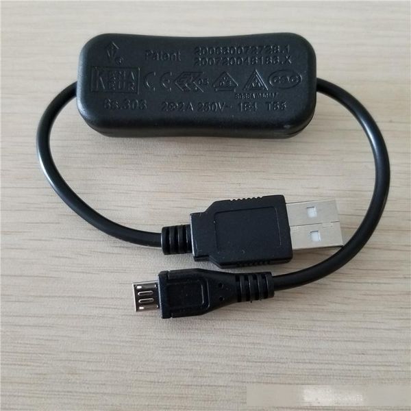 

micro usb to usb type a data power adapter cable with on off switch male to male black
