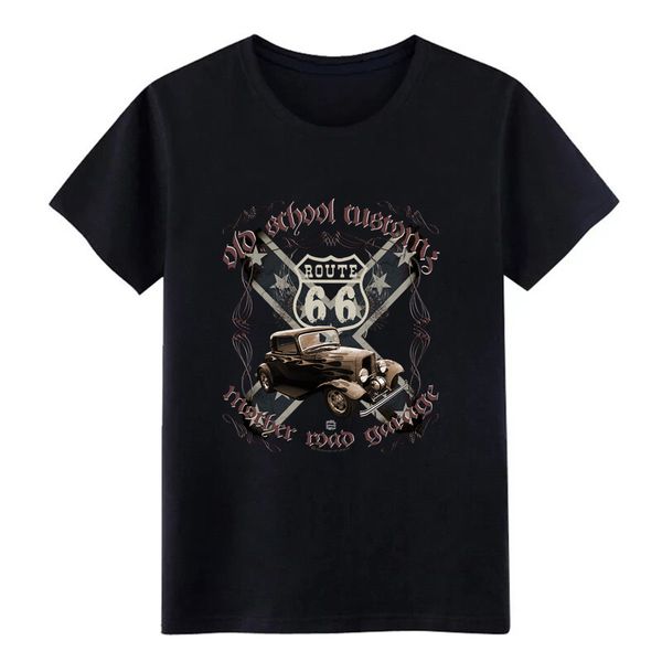 

rat rod oldschool customs route 66 road rod rod t shirt personalized 100% cotton clothes loose shirt