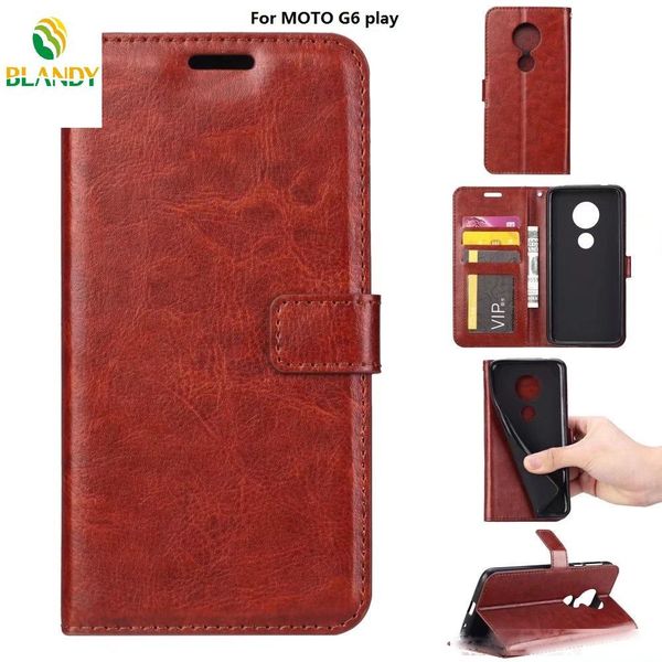 

for moto g7 g6 play crazy horse wallet leather pu tpu phone with p frame cover case for moto e5 g6 plus
