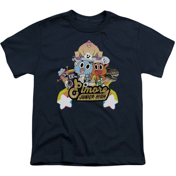 

смешные люди тенниска женщины новизна тенниску удивительный мир gumball элмор junior high молодежи t-shirt