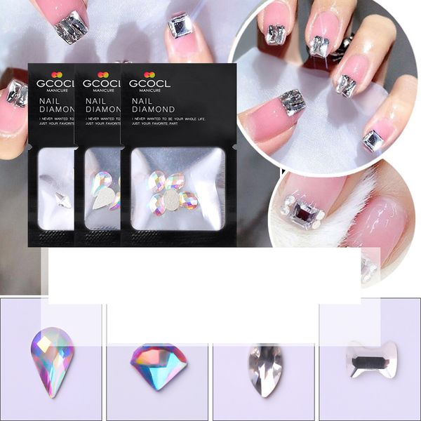 

nail art decorations fashion stass crystals diamonds ab 3d long water drop fancy shaped stone lot accessories, Silver;gold