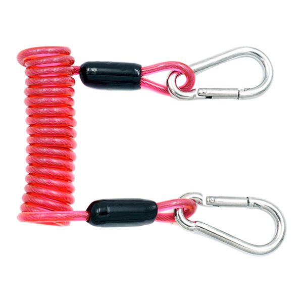 

lightweight scuba spiral coil lanyard snap clip for underwater water sports