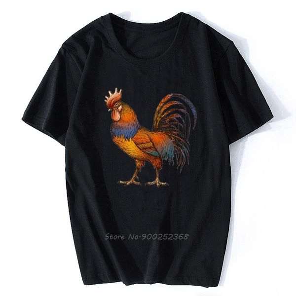 

sketch of a colorful rooster men's tshirt image by harajuku fashion classic t-shirt cotton tees harajuku streetwear