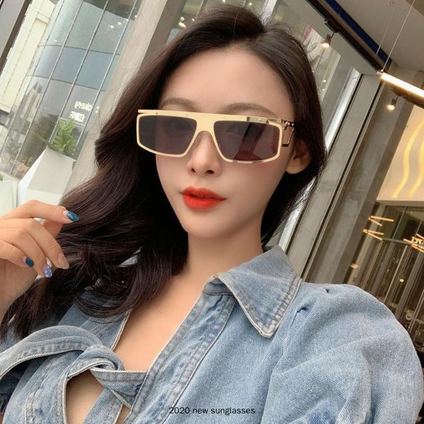 

sunglasses small square women vintage flat gradient big shades glasses fashion rimless mirror female man punk nx, White;black
