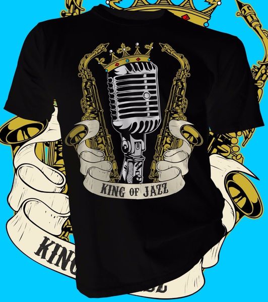 

2020 new arrival summer fashion short sleeves 100% cotton microphone, saxophone, jazz 3d printed tee shirts
