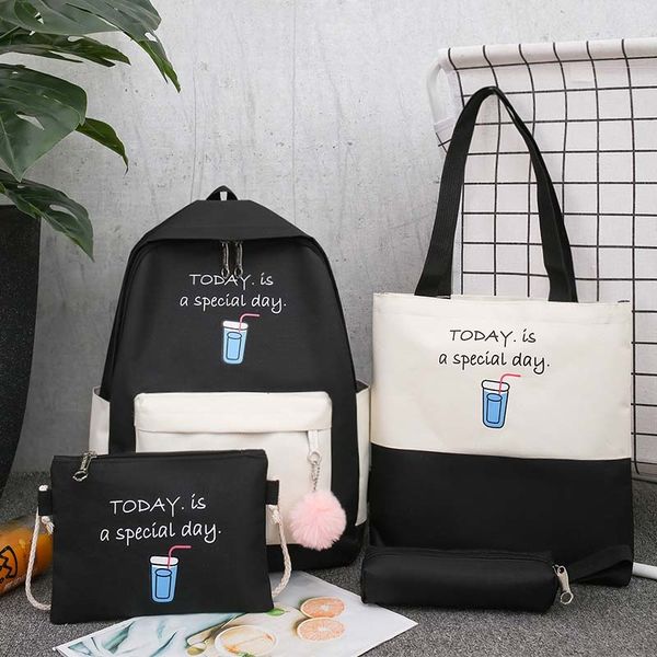 

women anti theft backpack korean style college classic black preppy style backpacks for teenage girls sac a dos bookbags