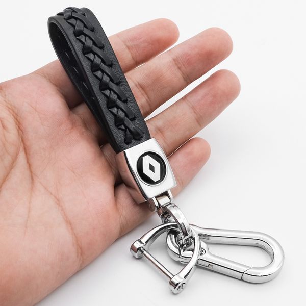 

автозапчасти способа высокого качества бизнес кожаный плетеный канат брелок для renault espace twingo megane koleos clio zoe twingo, Silver