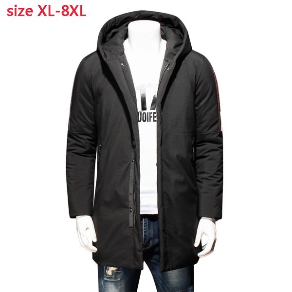 

new arrival fashion winter extra large cotton padded men loose enlarged long coat warm jacket casual thick plus size -7xl 8xl, Black