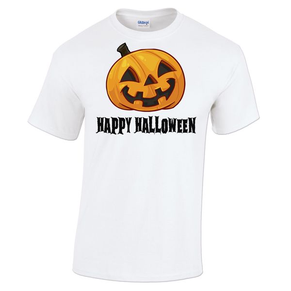 

happy halloween smiling pumpking face scary funny costume gift mens t-shirt